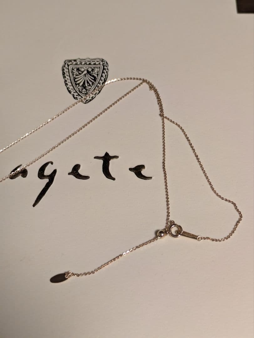 agete K10ネックレスチェーン（50cm）アガット　スライド調整