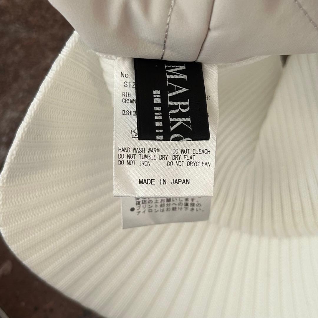 MARK & LONA 異素材切替ニットサンバイザー　ホワイト