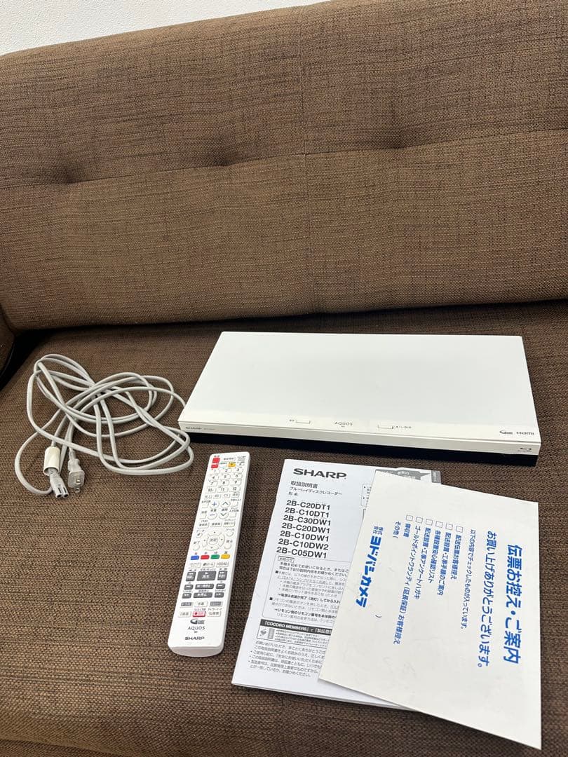 ① SHARP 2B-C10DW2 ブルーレイディスクレコーダー 2021年製
