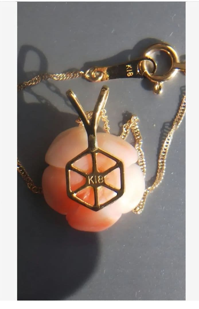 K18珊瑚ネックレス