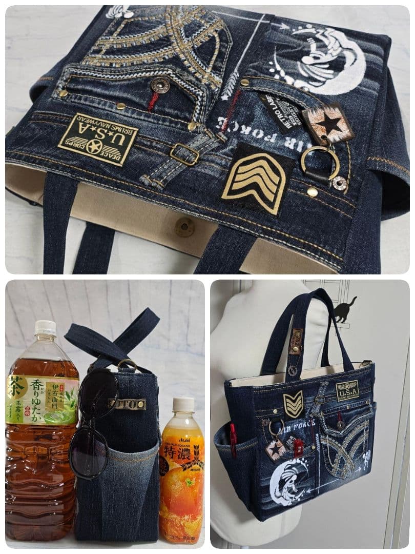 デニムリメイクトートバッグ大きめ ＆サコッシュ 4点 専用