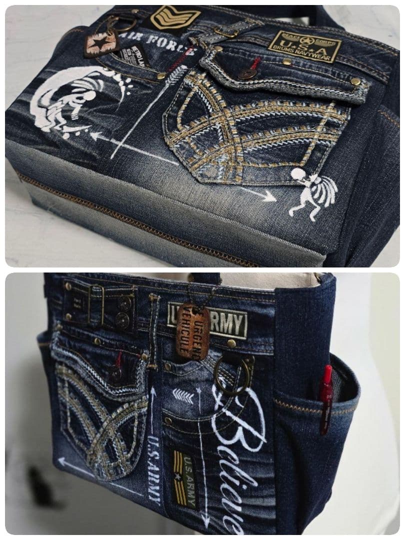 デニムリメイクトートバッグ大きめ ＆サコッシュ 4点 専用