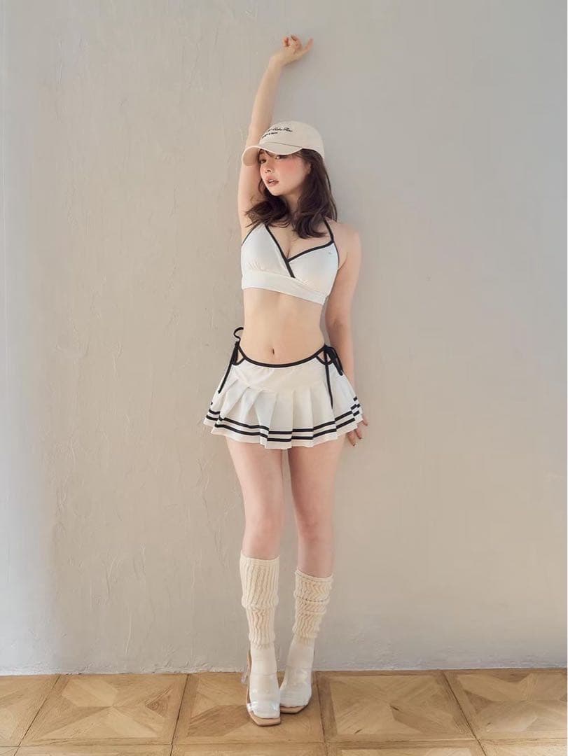 アンドマリー andmary Coco pleats swimwear ホワイト