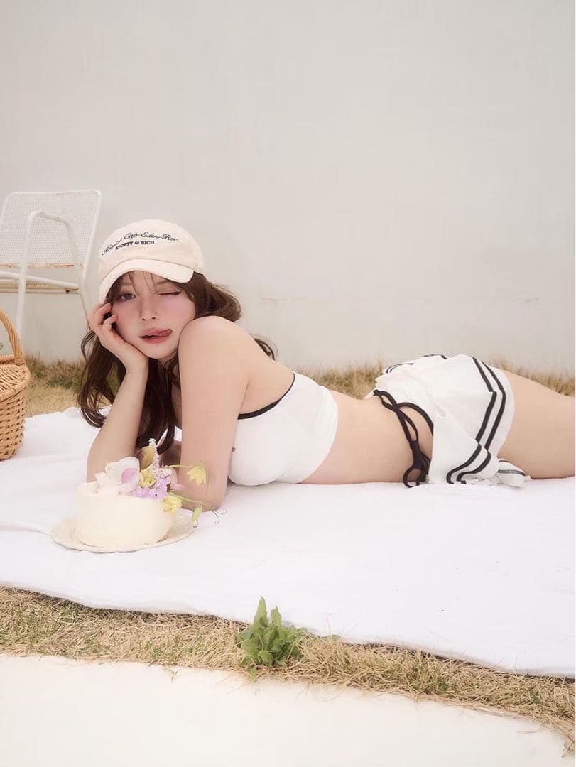 アンドマリー andmary Coco pleats swimwear ホワイト