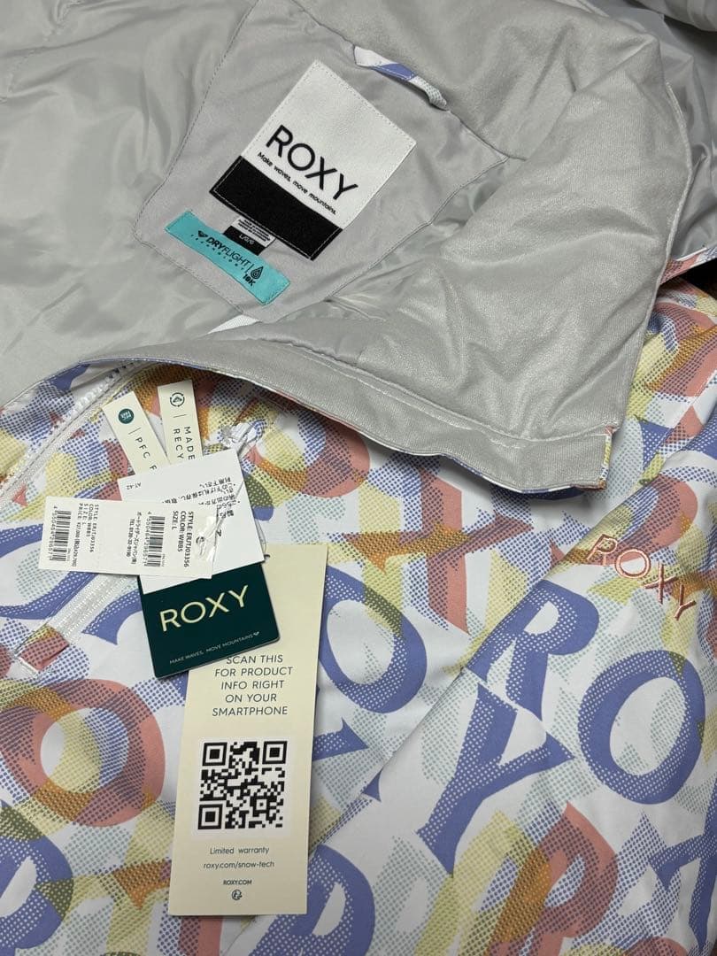 ✨新品未使用タグ付き✨ ROXY ロキシー フード付き スノーボードウェア 白Ｌ