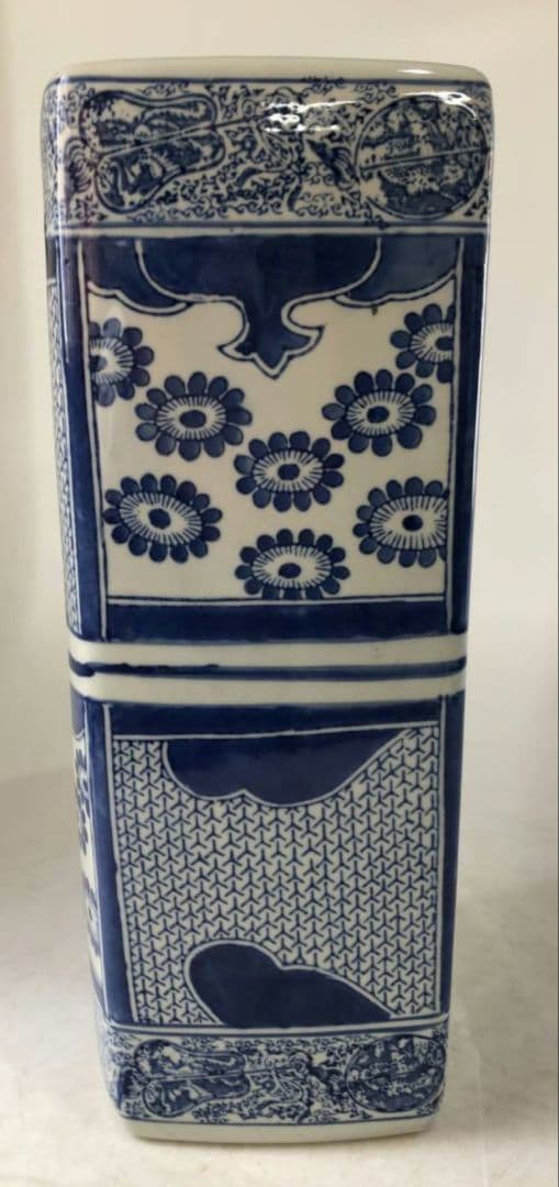 陶器製 傘立 アンブレラスタンド 染付　　玄関インテリア