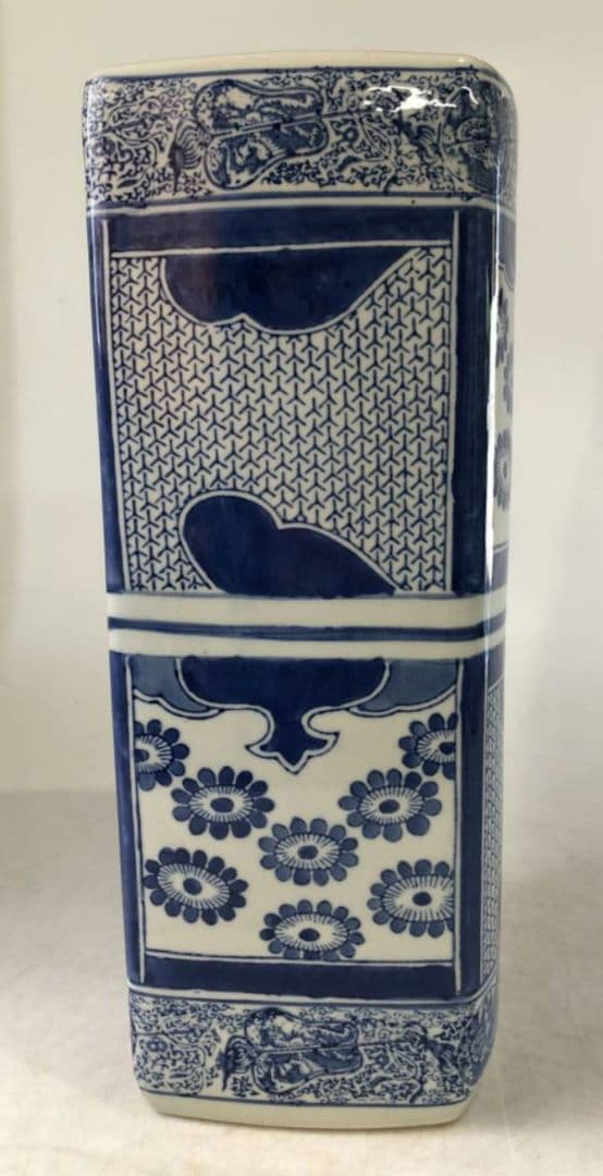 陶器製 傘立 アンブレラスタンド 染付　　玄関インテリア