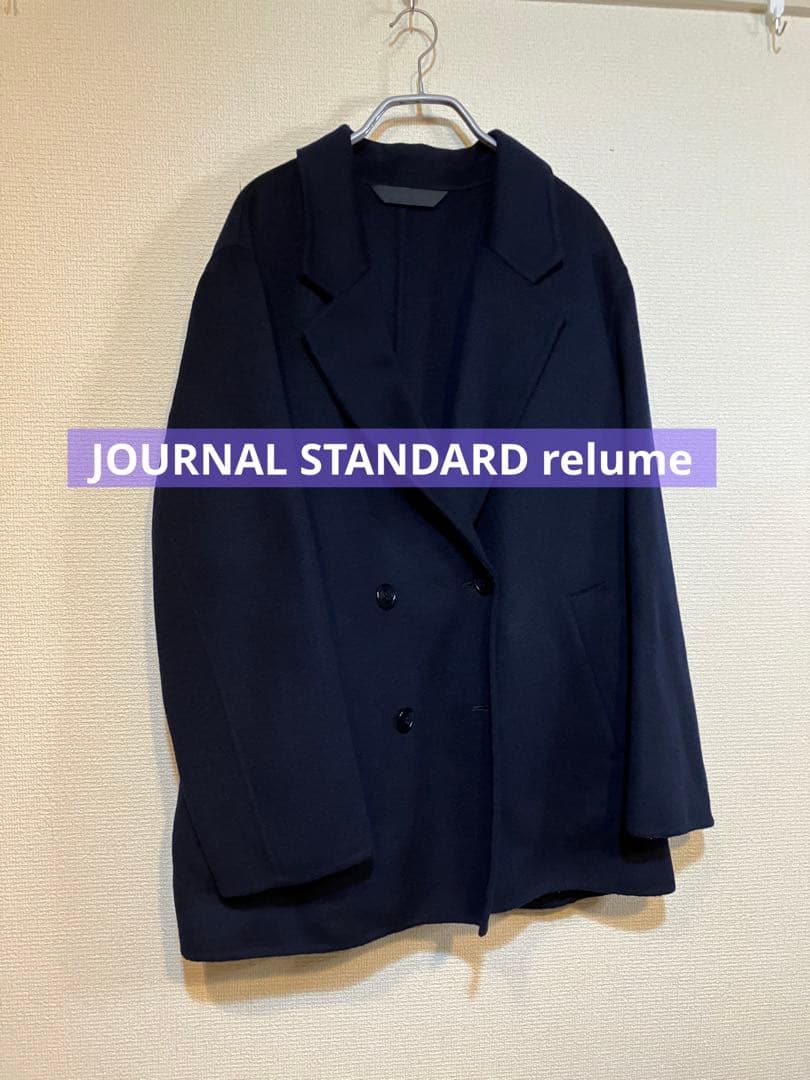 【24-25AW】ウールリバーコート　ネイビー