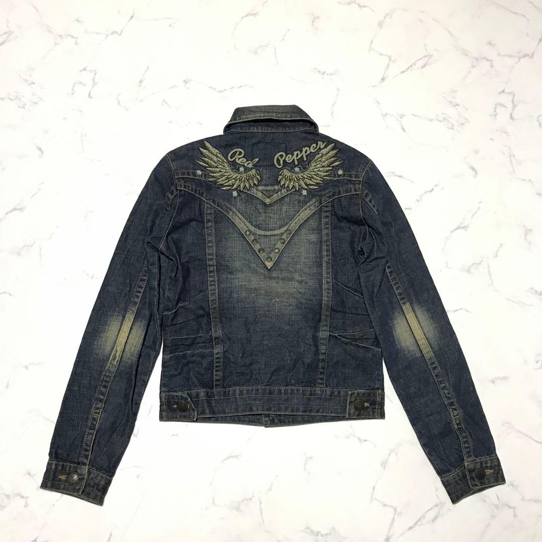 Y2K archive embroidery jean jacket L 平成