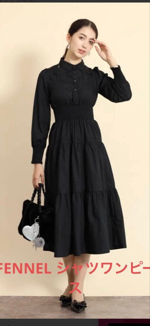 FENNELシャツワンピース　新品タグ付き　ブラック