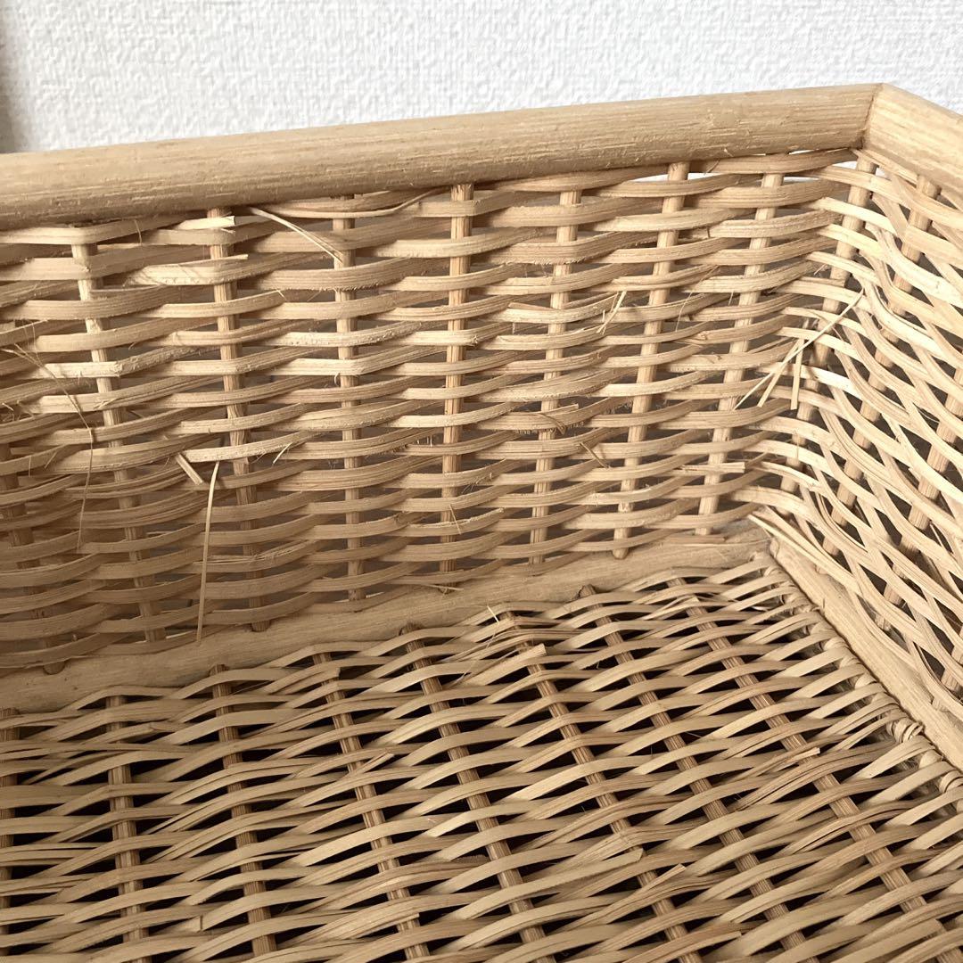 【無印良品】6個セット　重なるブリ材角型バスケット・中　35×37×16