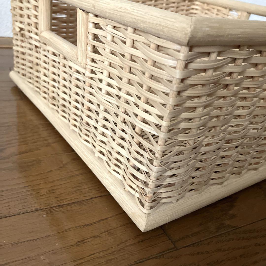 【無印良品】6個セット　重なるブリ材角型バスケット・中　35×37×16