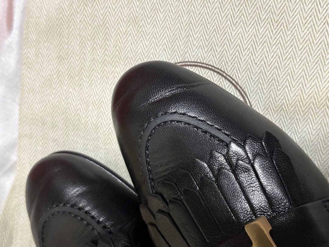 エルメス hermes 美品 モカシンロワイヤル 黒 35