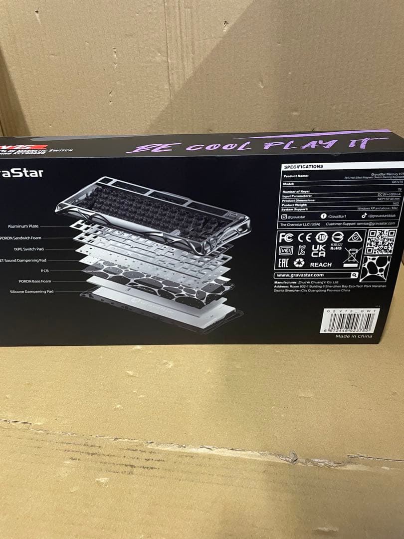 GravaStar Mercury V75 キーボード テンキーレス ホワイト