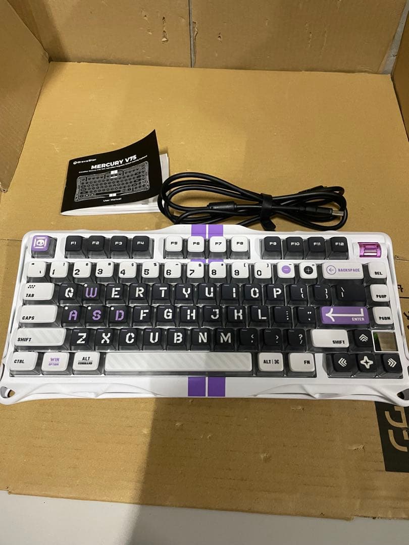 GravaStar Mercury V75 キーボード テンキーレス ホワイト