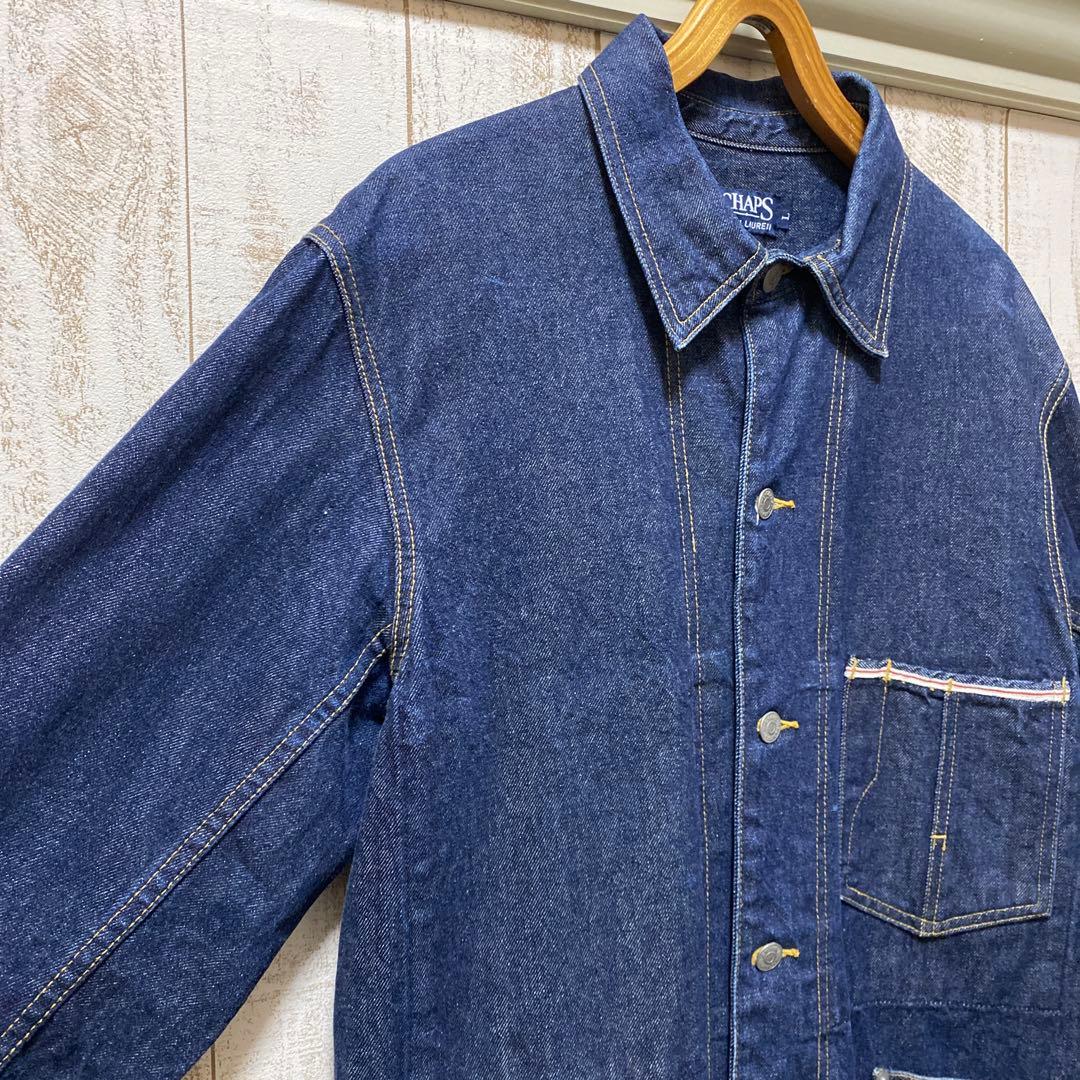 ラルフローレン CHAPS デニム ジャケット カバーオール 赤ミミ L