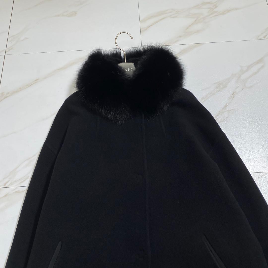 極美品♡ヘルノ 現行 フォックスファーディテイルウールコート ロングスリーブ