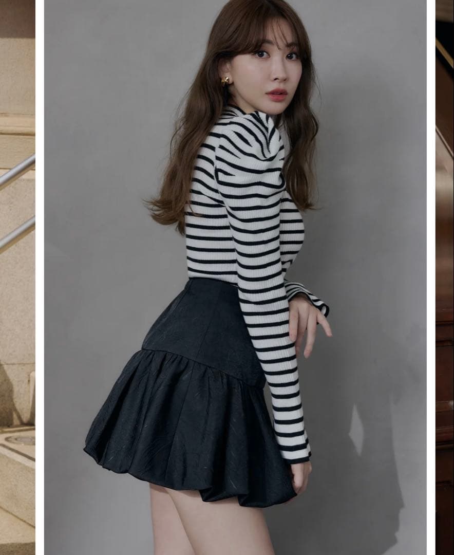 スカート herlipto Bubble Mini Skirt Black S