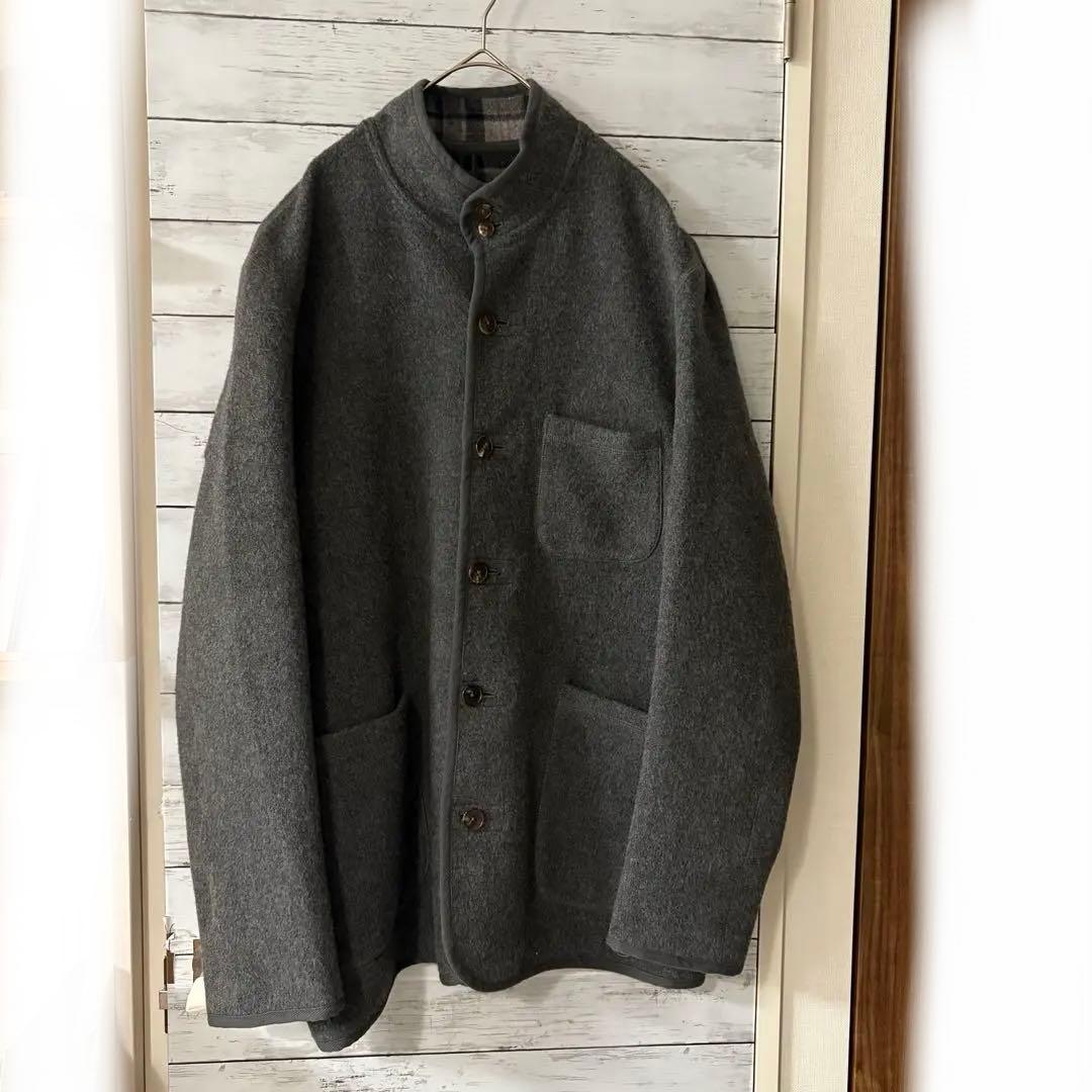 Papas+パパスプラス ステンカラージャケット毛 カシミヤ アンゴラ古着屋購入