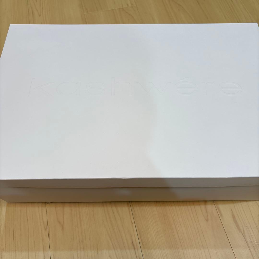 kashwére ブランケット　ベージュ/ホワイト