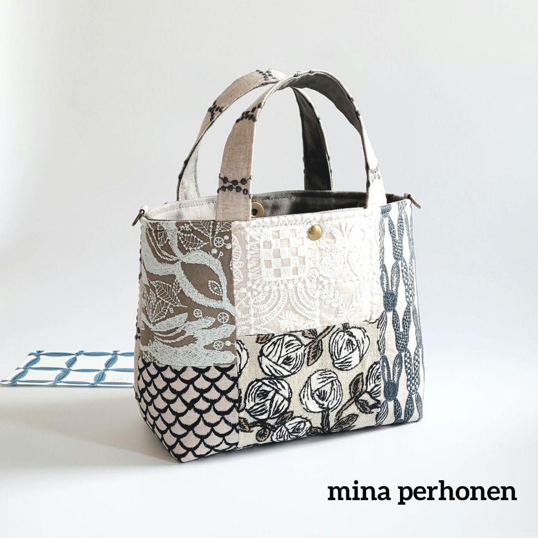 ミナペルホネン　パッチワークシンプルトートバック a