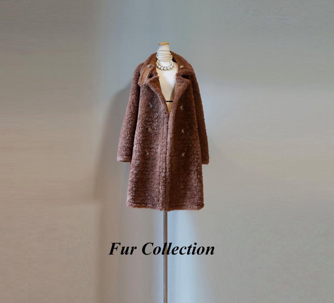 英国調☆ダブルボタン2WAY コートリバーシブル寒さ対策ボアコートムートンコート