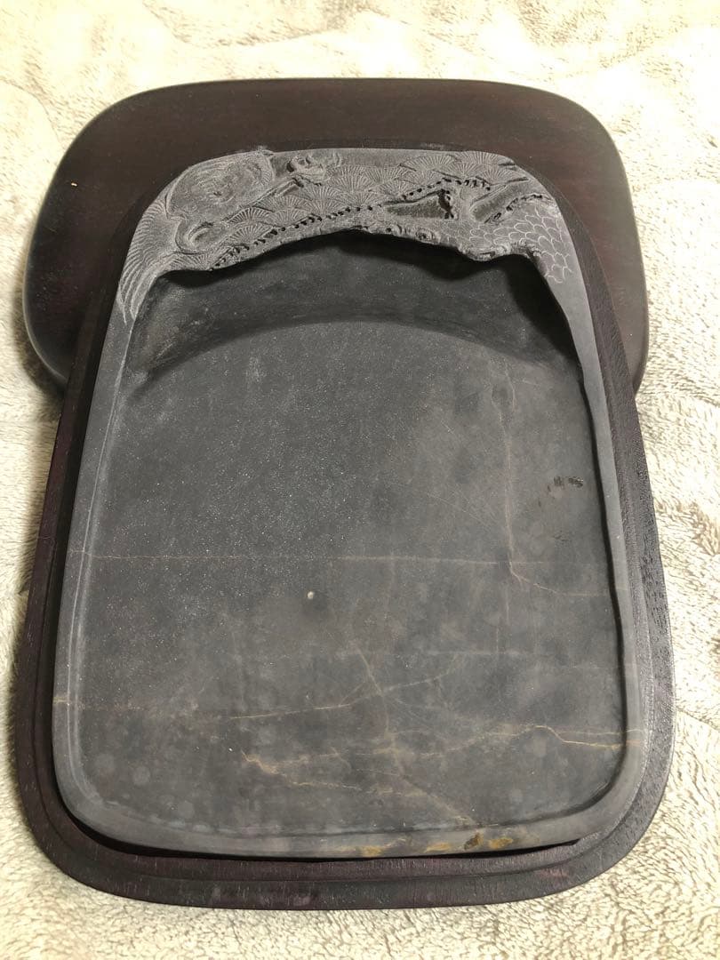 端溪硯 老坑 水巖 大西洞 金綫 青花 書道用品 端渓硯 骨董