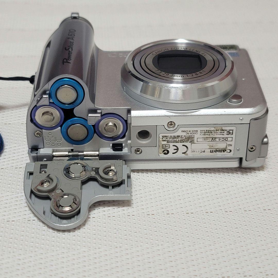 Canon キャノン PowerShot A610 シルバー デジカメ　電池付き