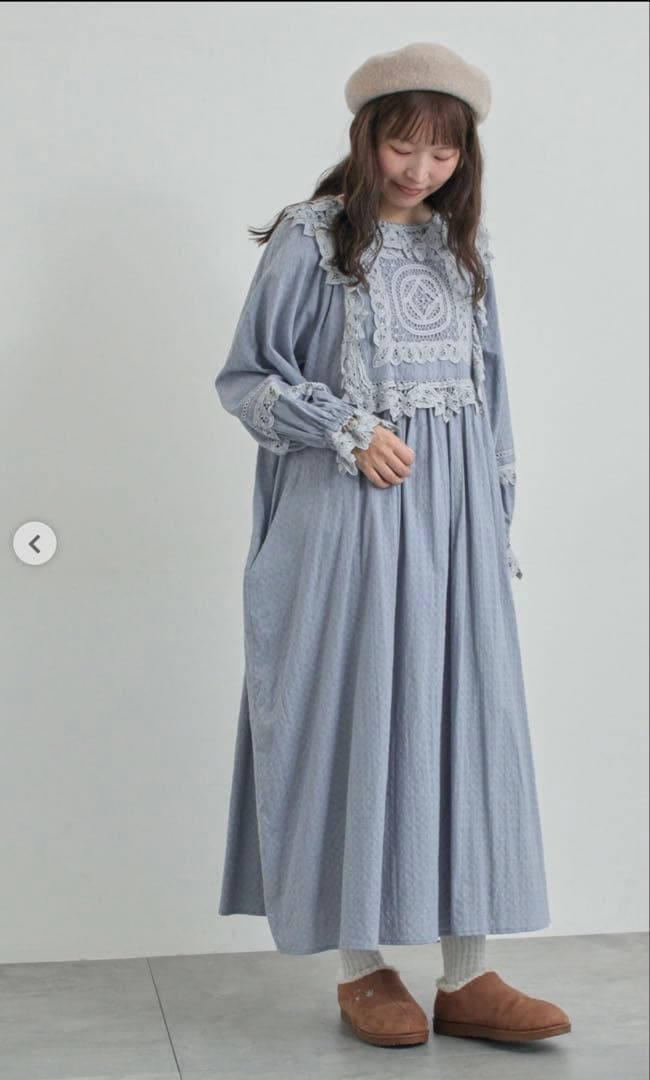 ツハルバイサマンサモスモス今期ドビーバーテンレースワンピース新品完売品