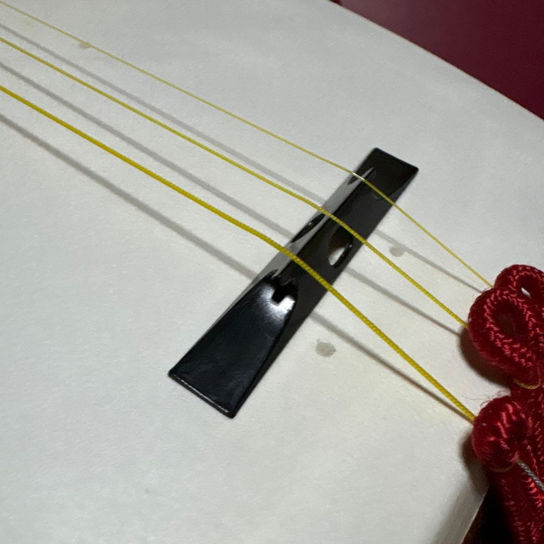 ジン様用　三味線　バチ　三絃駒　木製ハードケース 　和楽器　弦楽器　白象印　純銀