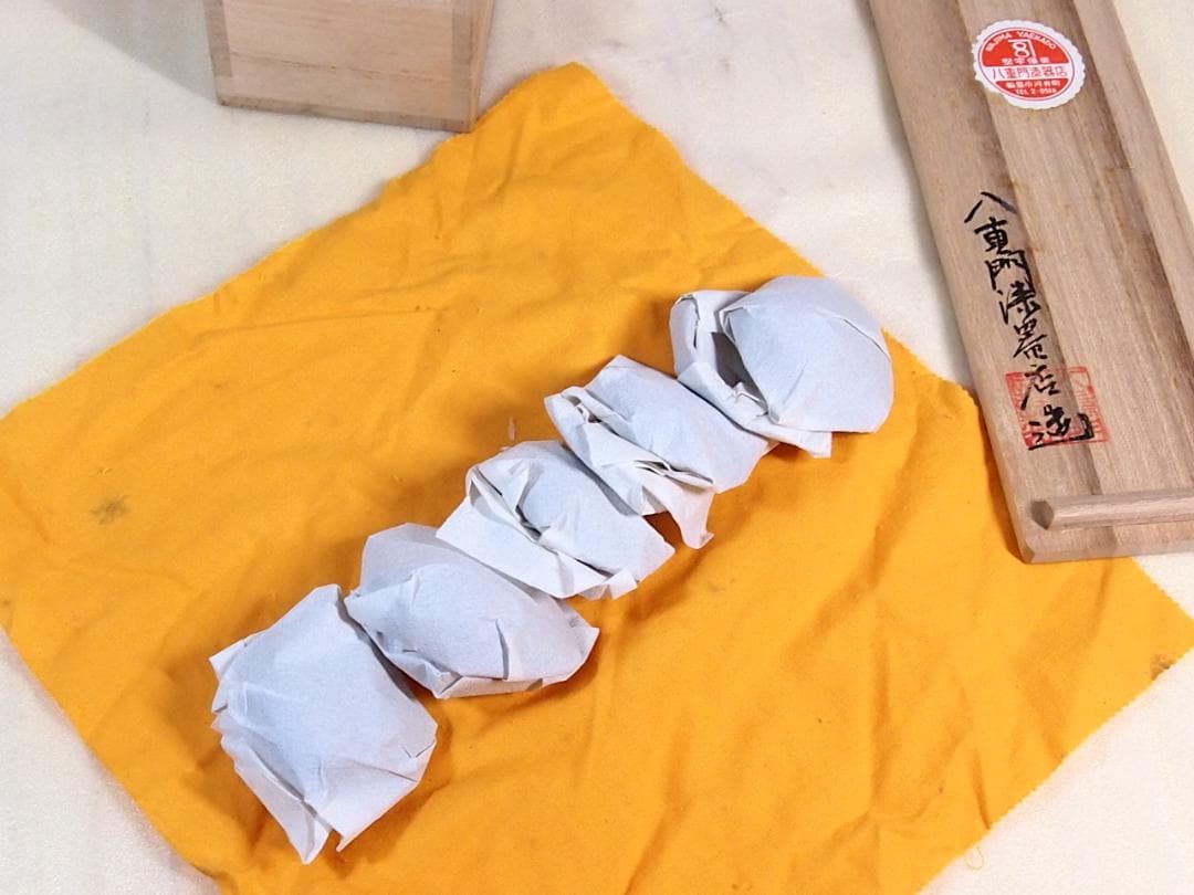 【未使用】輪島塗 八重門漆器店造 蛤内朱溜塗 珍味入 5客 貝合わせ珍味器 漆器