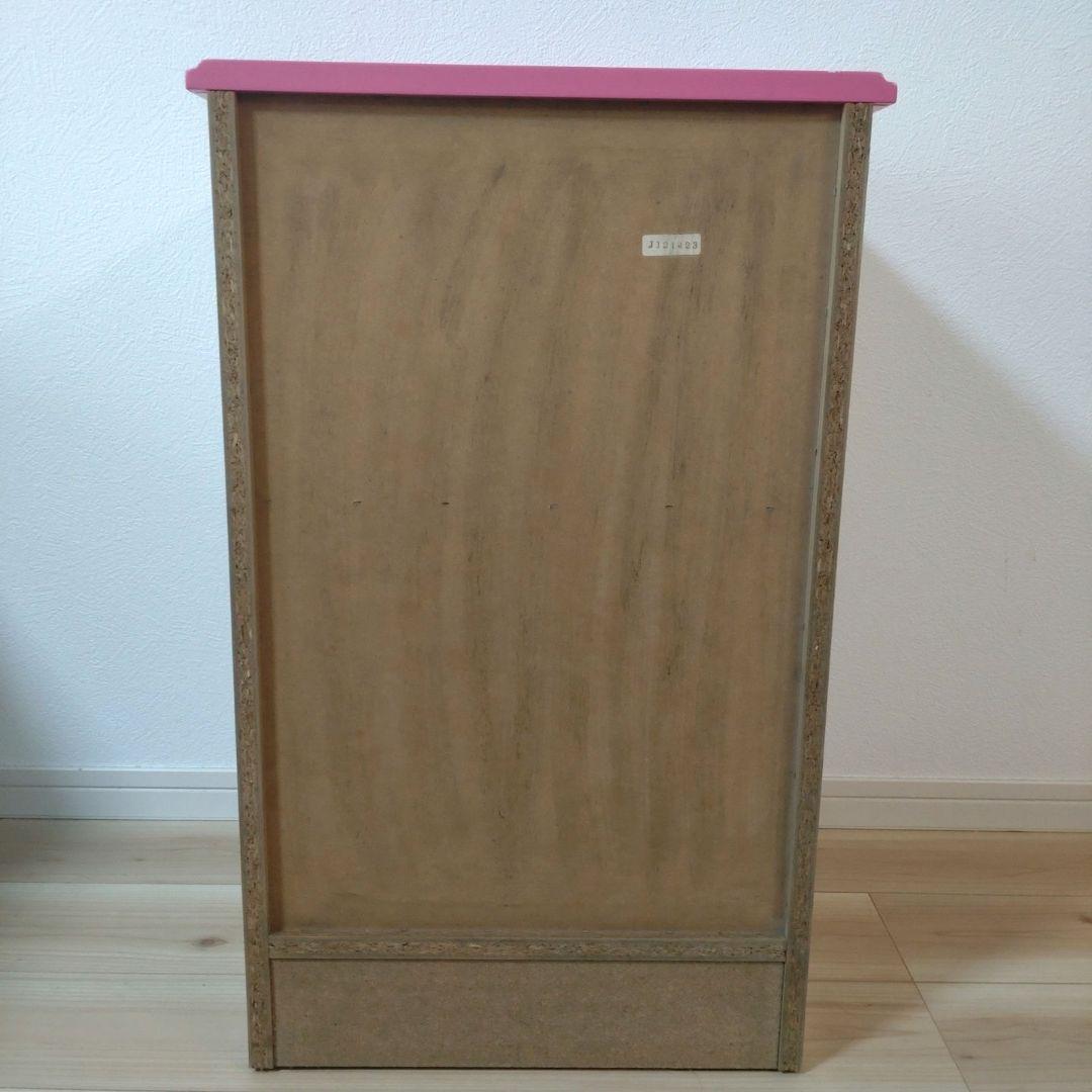 ピンキーライティング　アルファタカバ　ピンクの木製チェスト タンス　箪笥