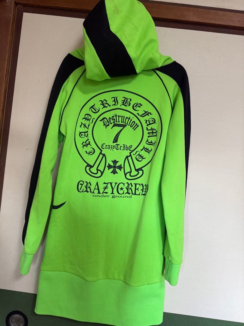 ☆crazy tribe ネオングリーンジャージワンピ☆