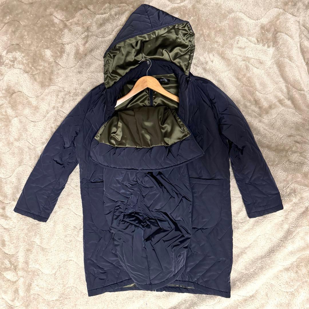 美品 Milk teaママコート ネイビー ダッカー フリーサイズ