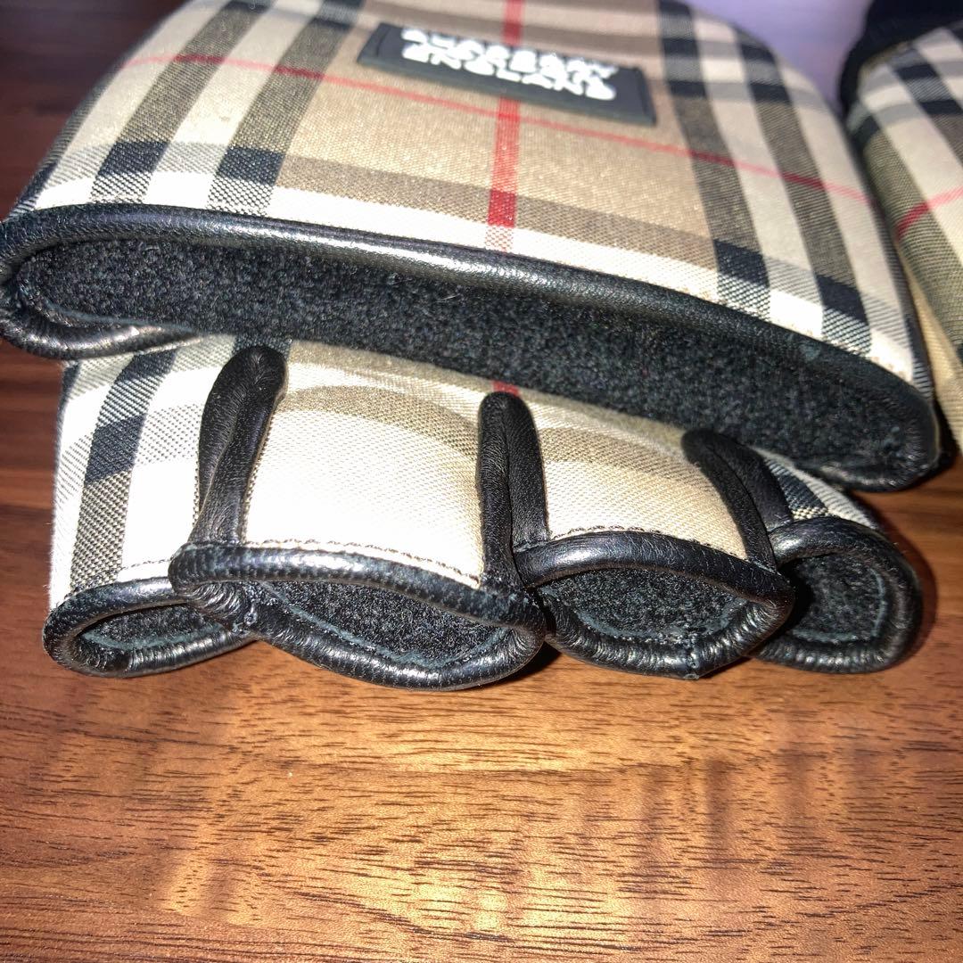 極美品　正規品　BURBERRY レザーグローブ　M バーバリー　手袋　ミトン