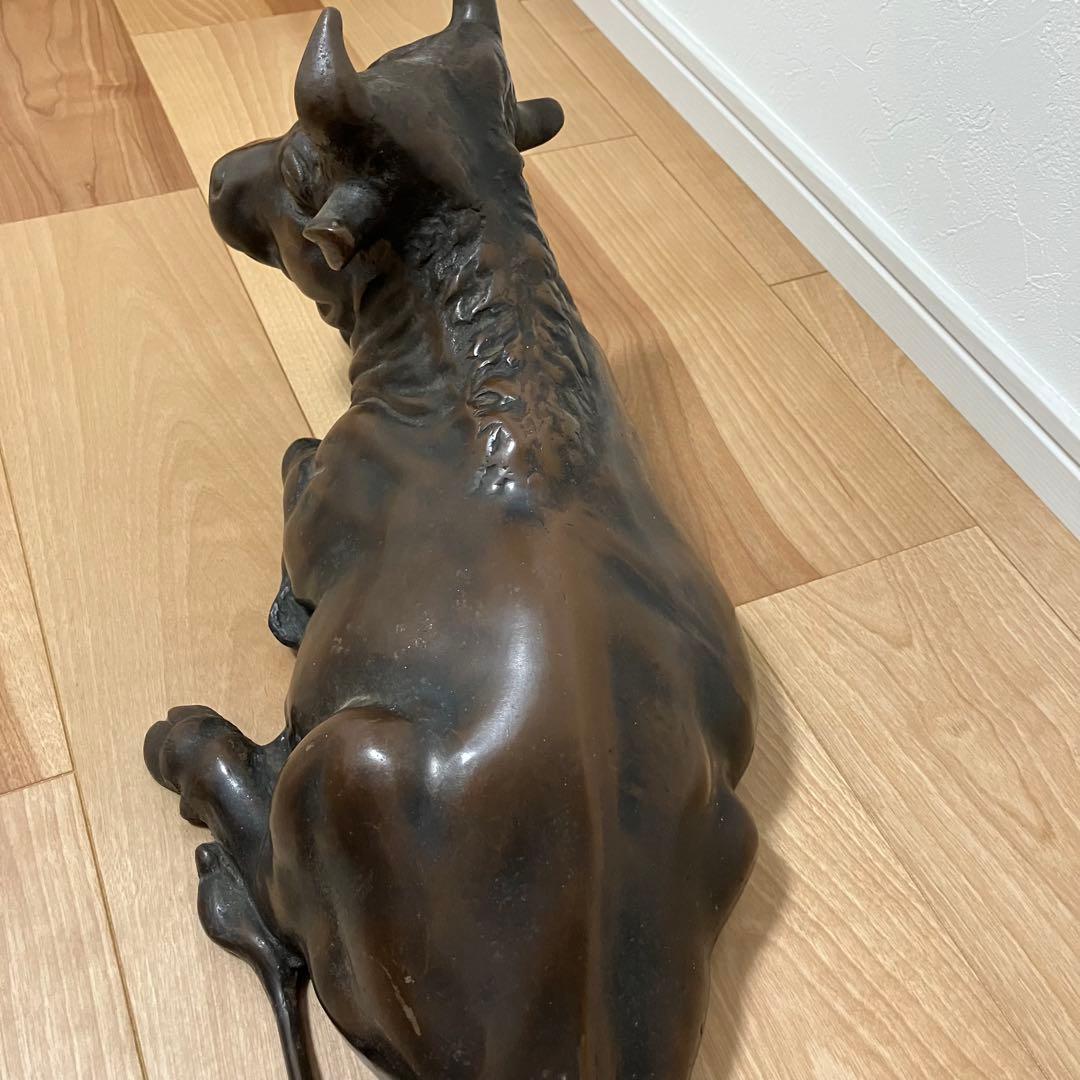 鉄製 牛置物 約12.1kg 約50cm 大型 縁起物 丑年 商売繁盛