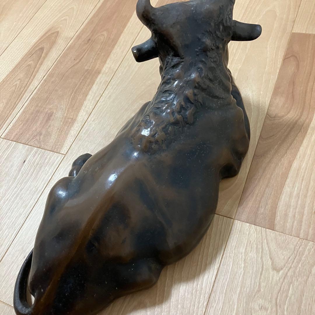 鉄製 牛置物 約12.1kg 約50cm 大型 縁起物 丑年 商売繁盛