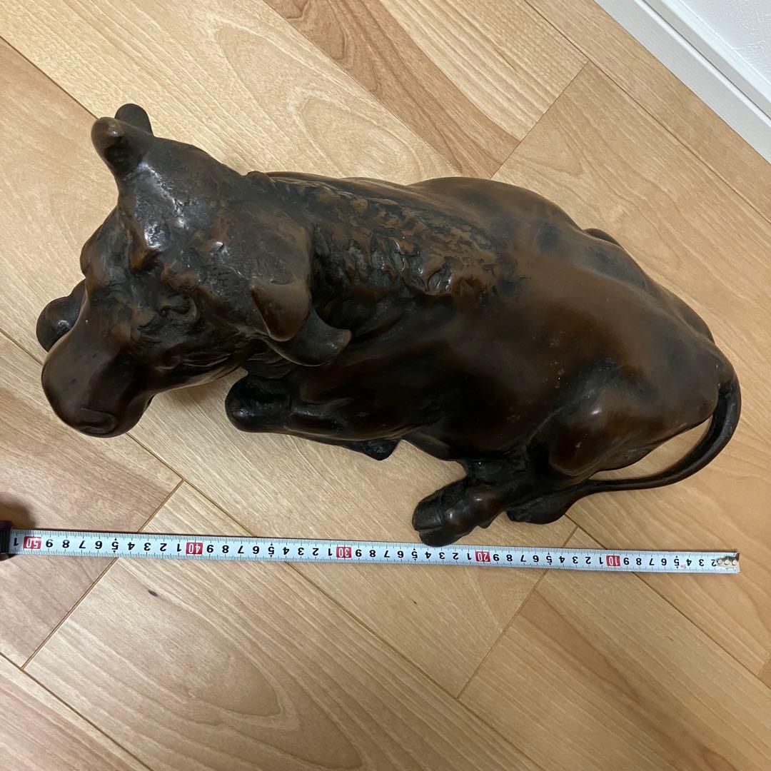 鉄製 牛置物 約12.1kg 約50cm 大型 縁起物 丑年 商売繁盛