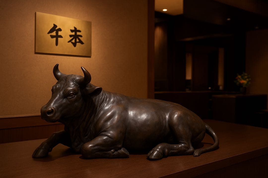 鉄製 牛置物 約12.1kg 約50cm 大型 縁起物 丑年 商売繁盛