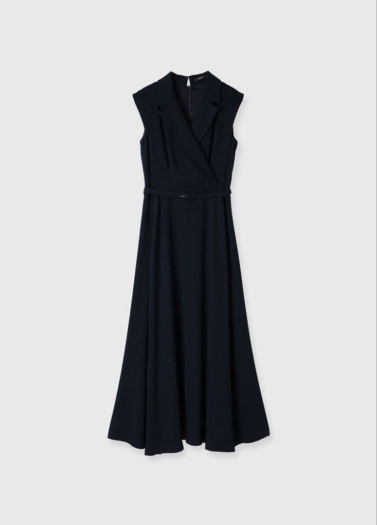 anuans　アニュアンス　ダブルサテンテーラードフレアワンピース