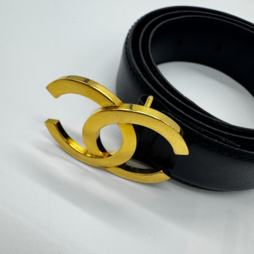 【TM10-300-10】シャネル ロゴ バックル レディース ベルト