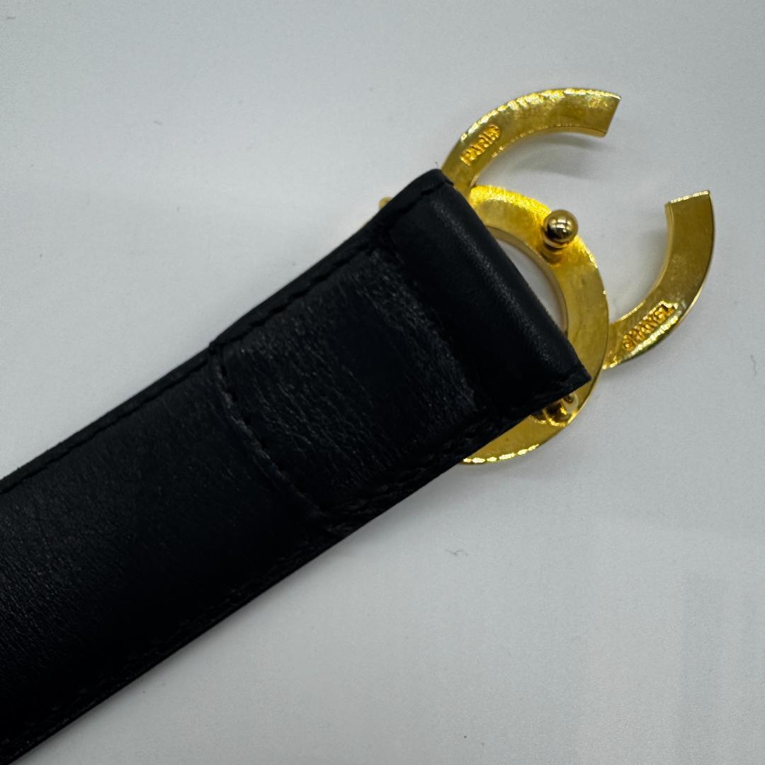 【TM10-300-10】シャネル ロゴ バックル レディース ベルト