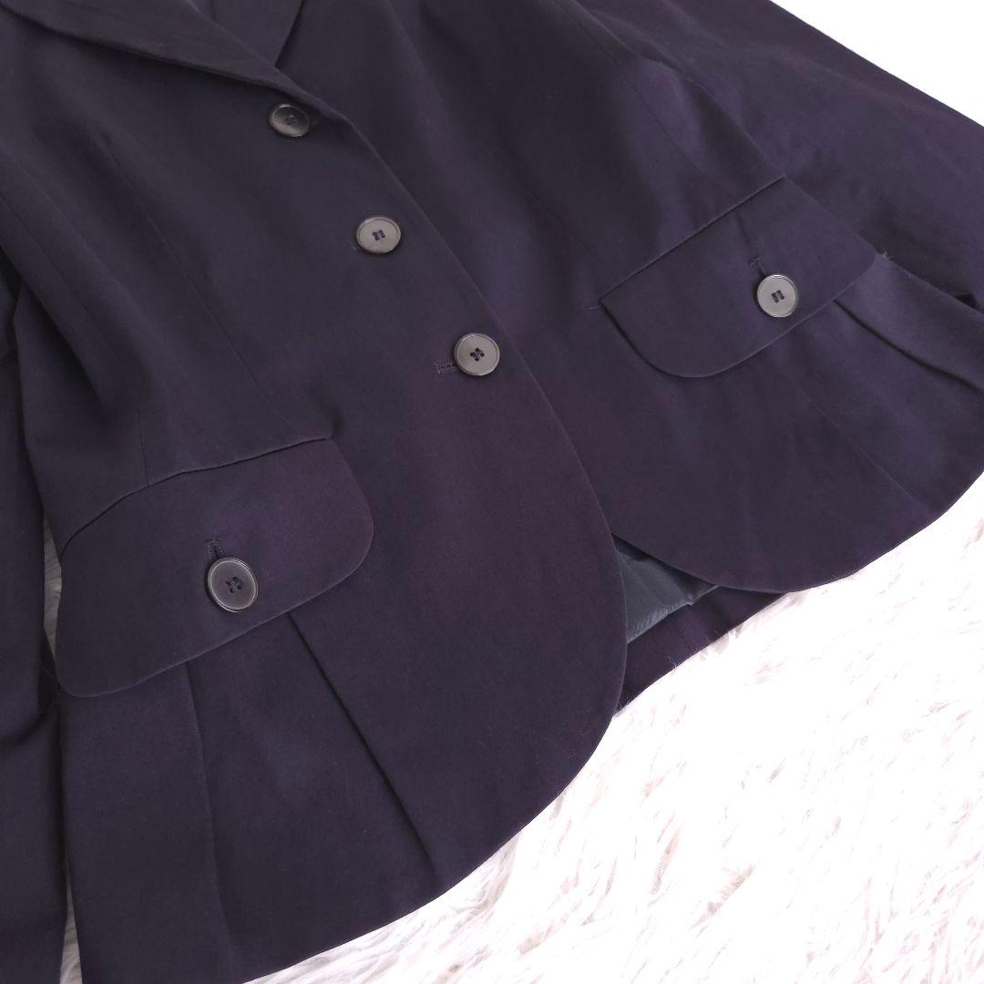 マックスマーラ テーラードジャケット 紺ブレ パフスリーブ ペプラム Lサイズ