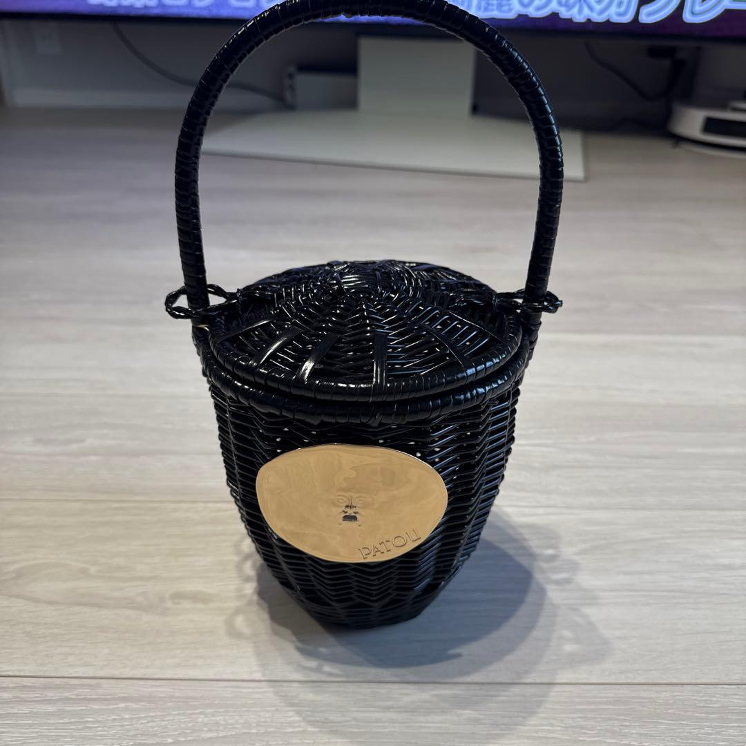 PATOU ブラック かごバッグ 保存袋付き