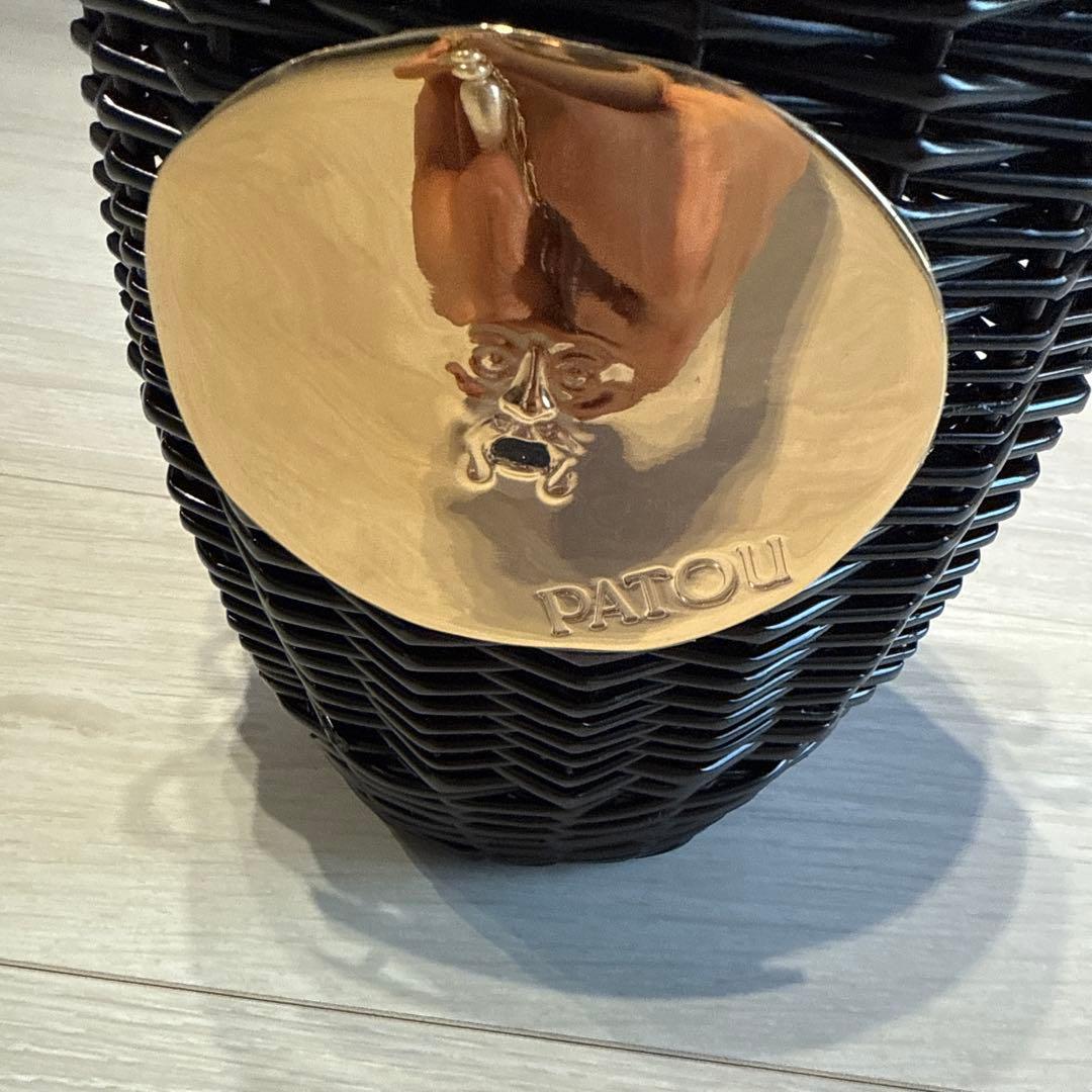 PATOU ブラック かごバッグ 保存袋付き