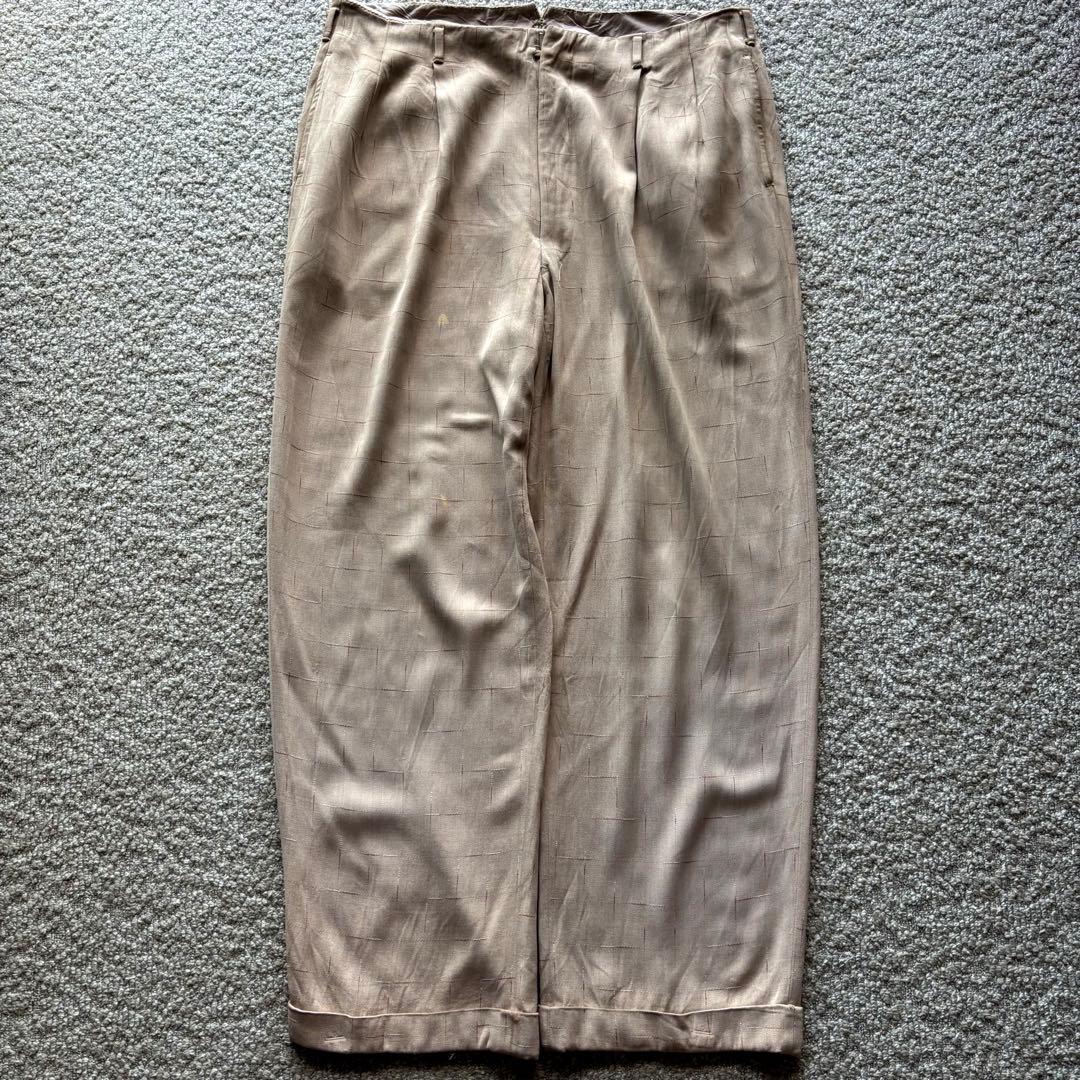 【50s】 レーヨンギャバジン スラックス カスリ スペシャル ギャバスラ