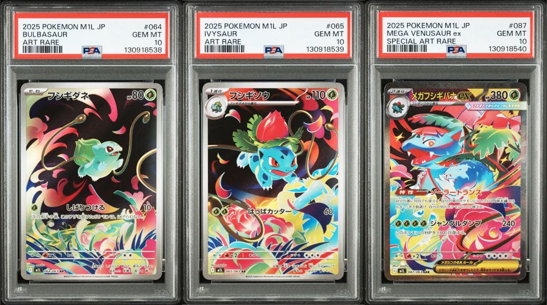 PSA10 3連番 フシギダネAR フシギソウAR メガフシギバナ SAR ②