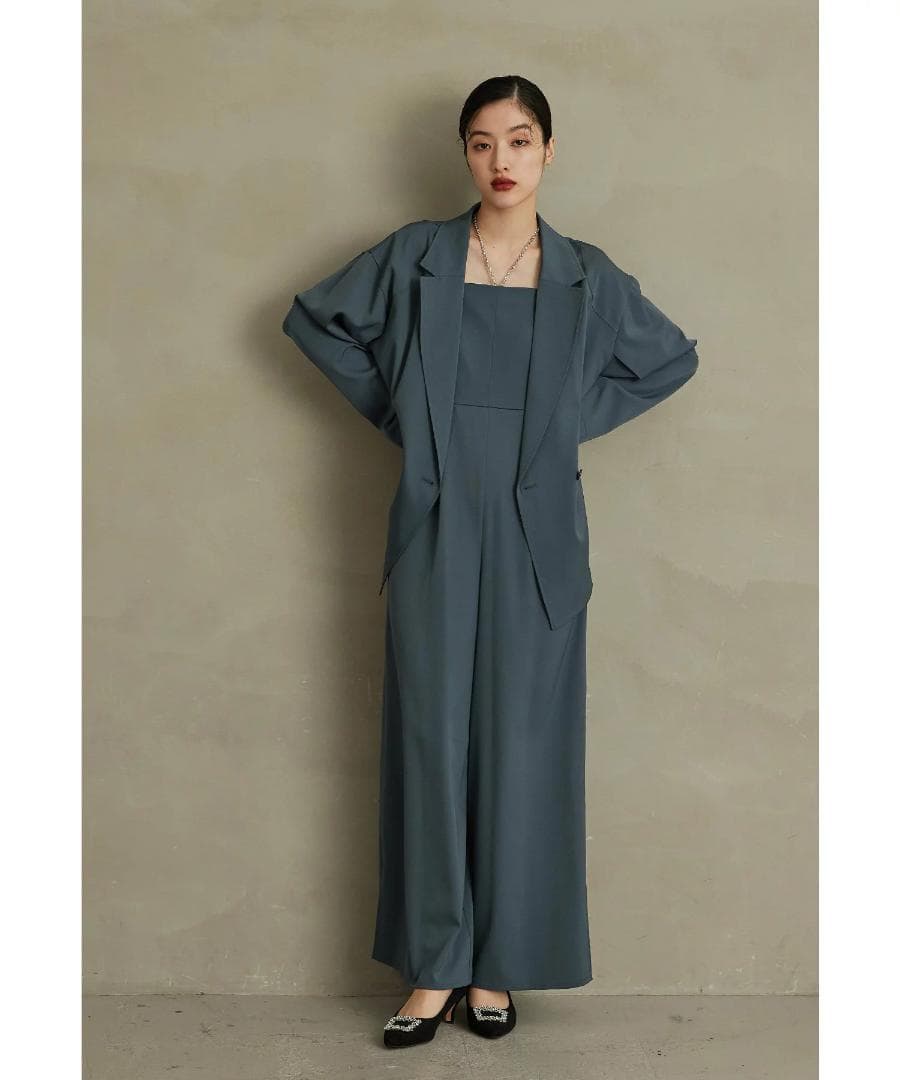 美品 niana ニアナ セットアップパンツドレス オールインワン L 大きい