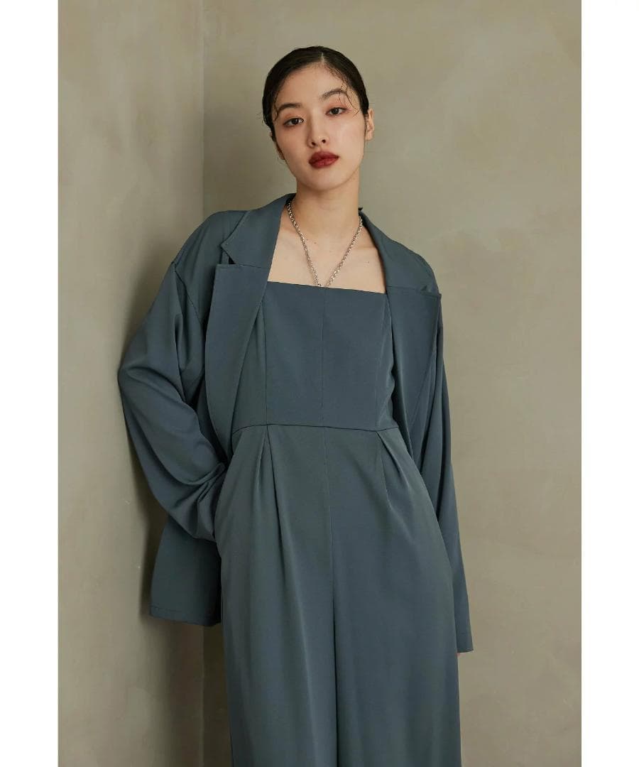 美品 niana ニアナ セットアップパンツドレス オールインワン L 大きい