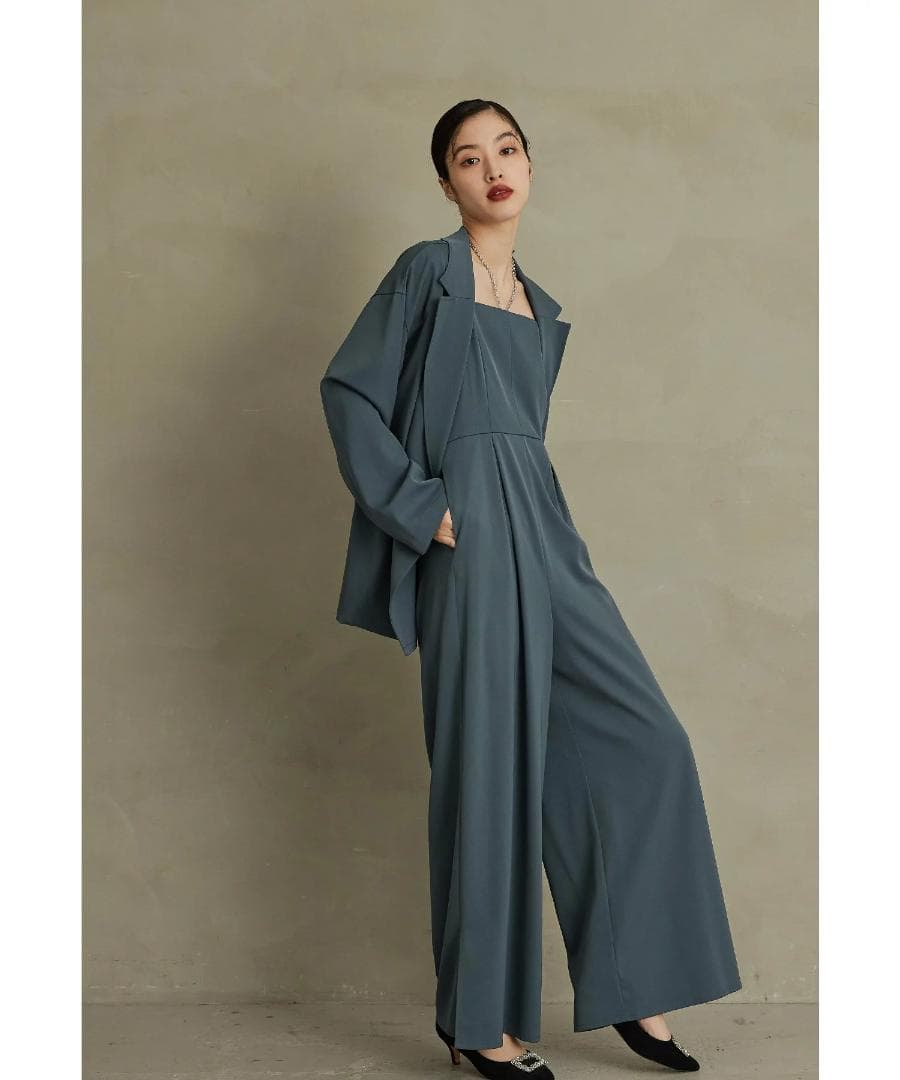 美品 niana ニアナ セットアップパンツドレス オールインワン L 大きい